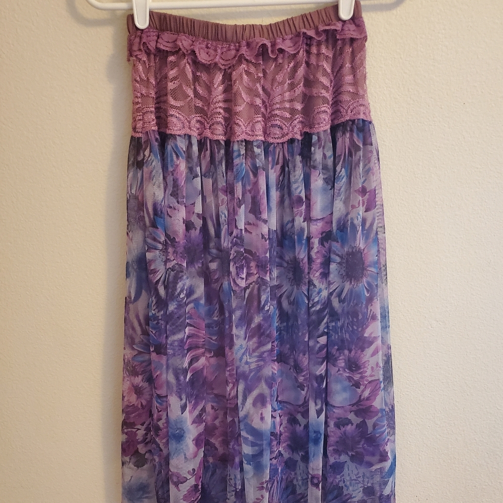 Long floral skirt